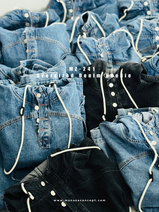 MZ-241 Oversized Denim Hoodie