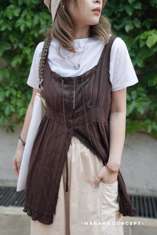 MZ746 SOFT RUFFLE MIDI DRESS