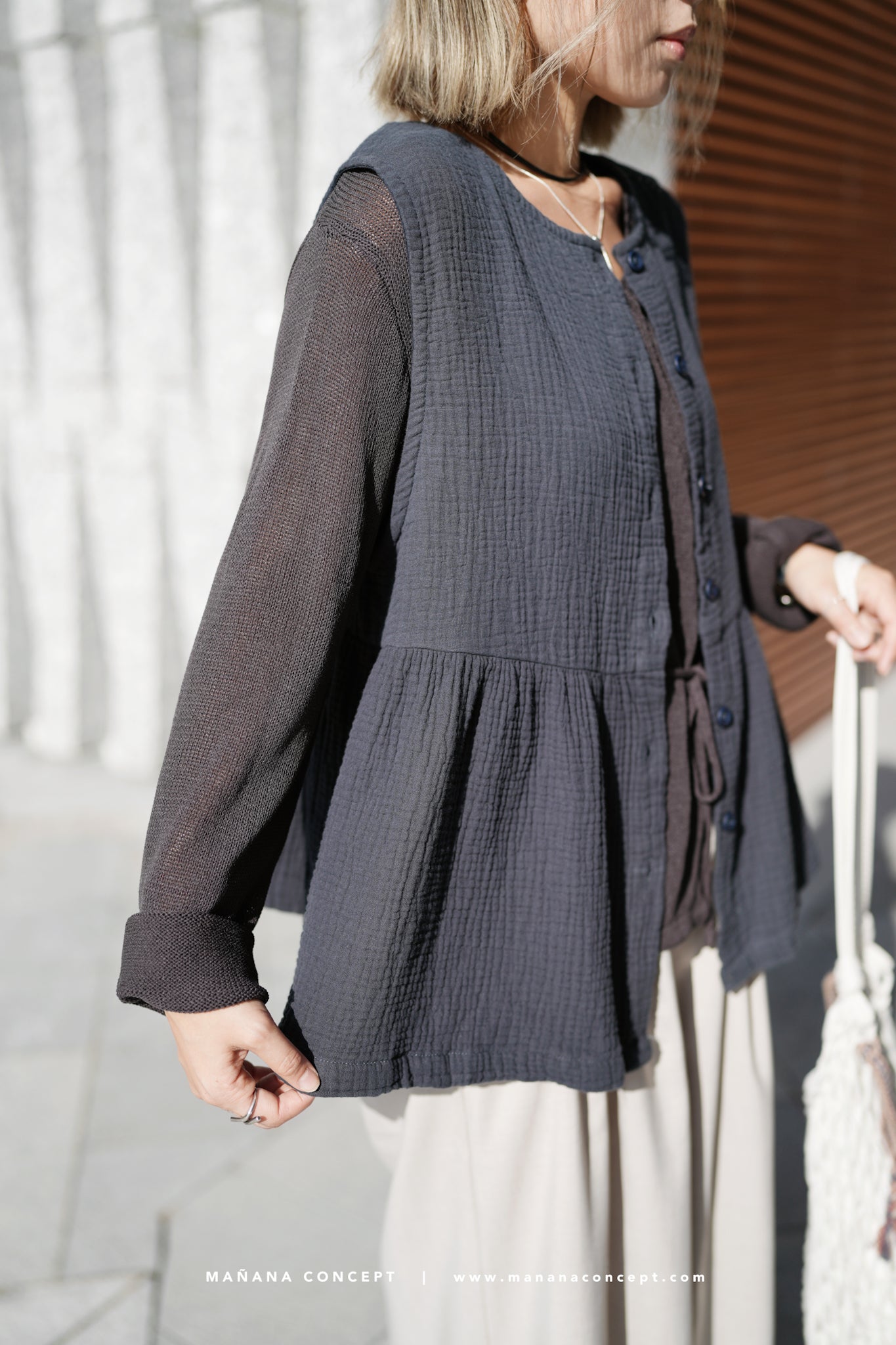 CA659 2WAY GAUZE VEST TOP