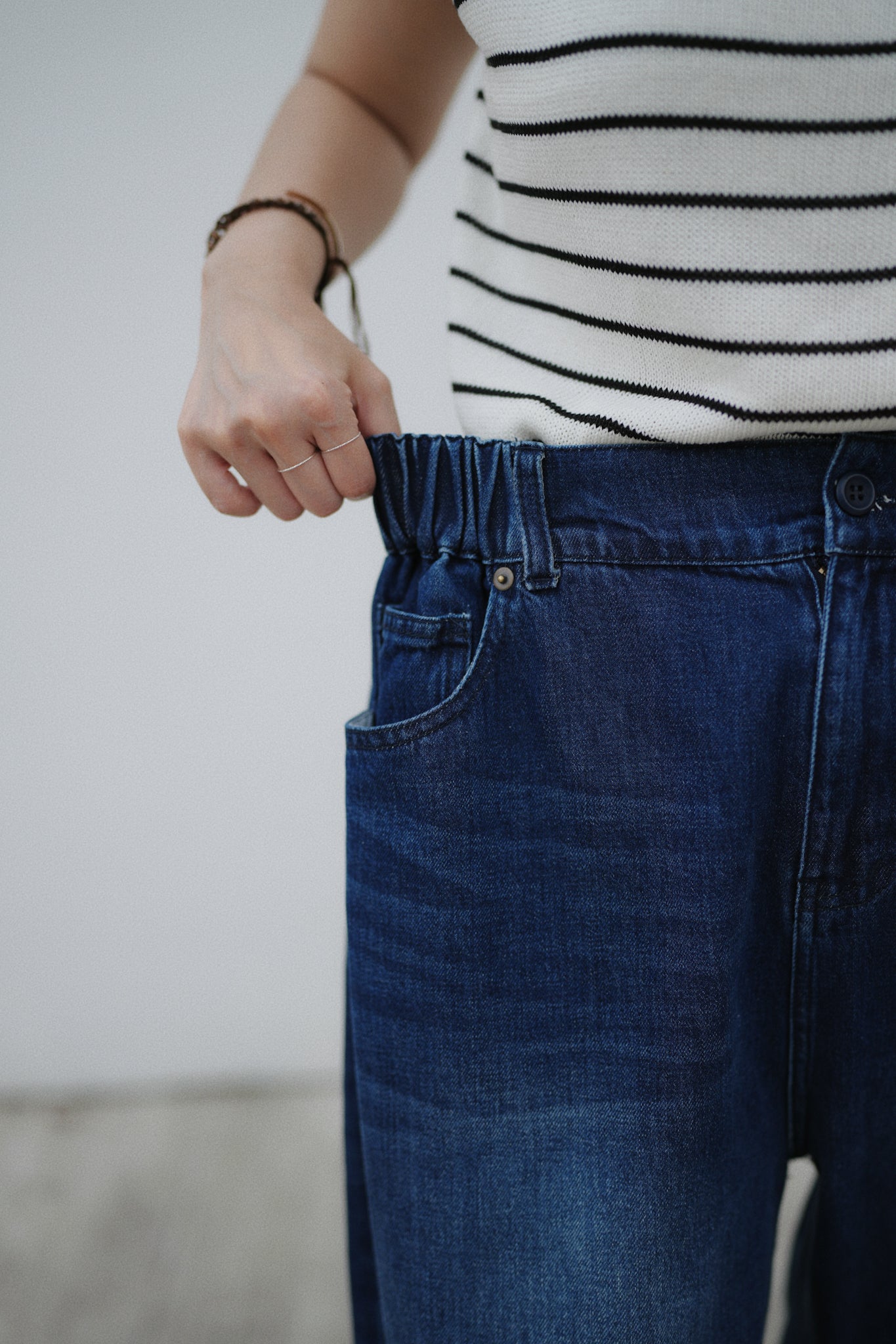 CA618 Fringed Denim Washed Jeans
