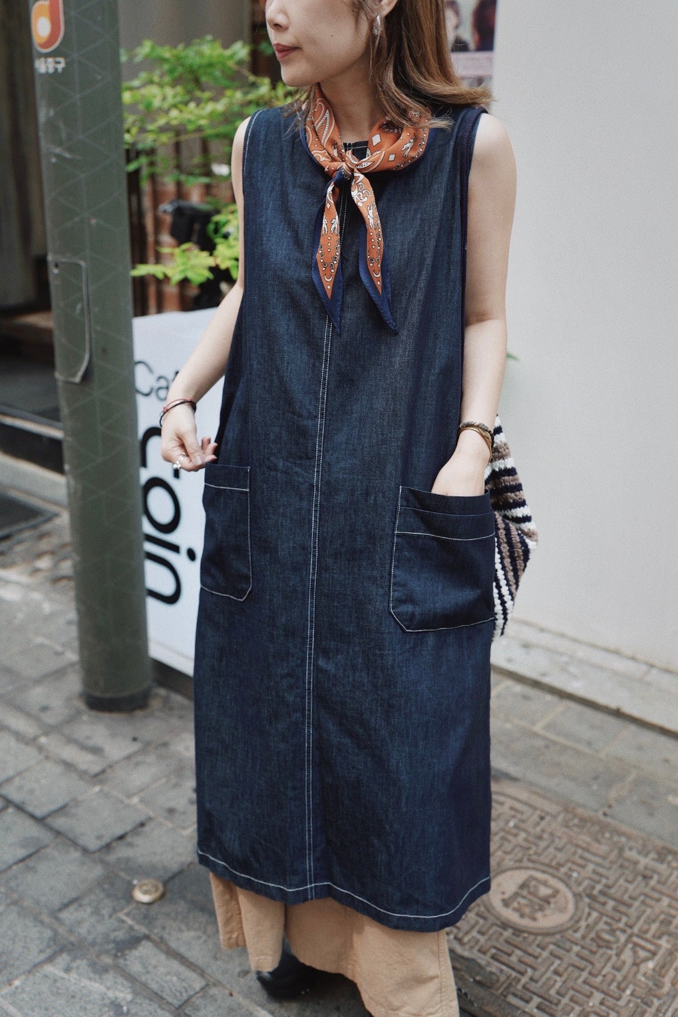 MZ759 LIGHT-WEIGHT DENIM ONE PIECE DRESS