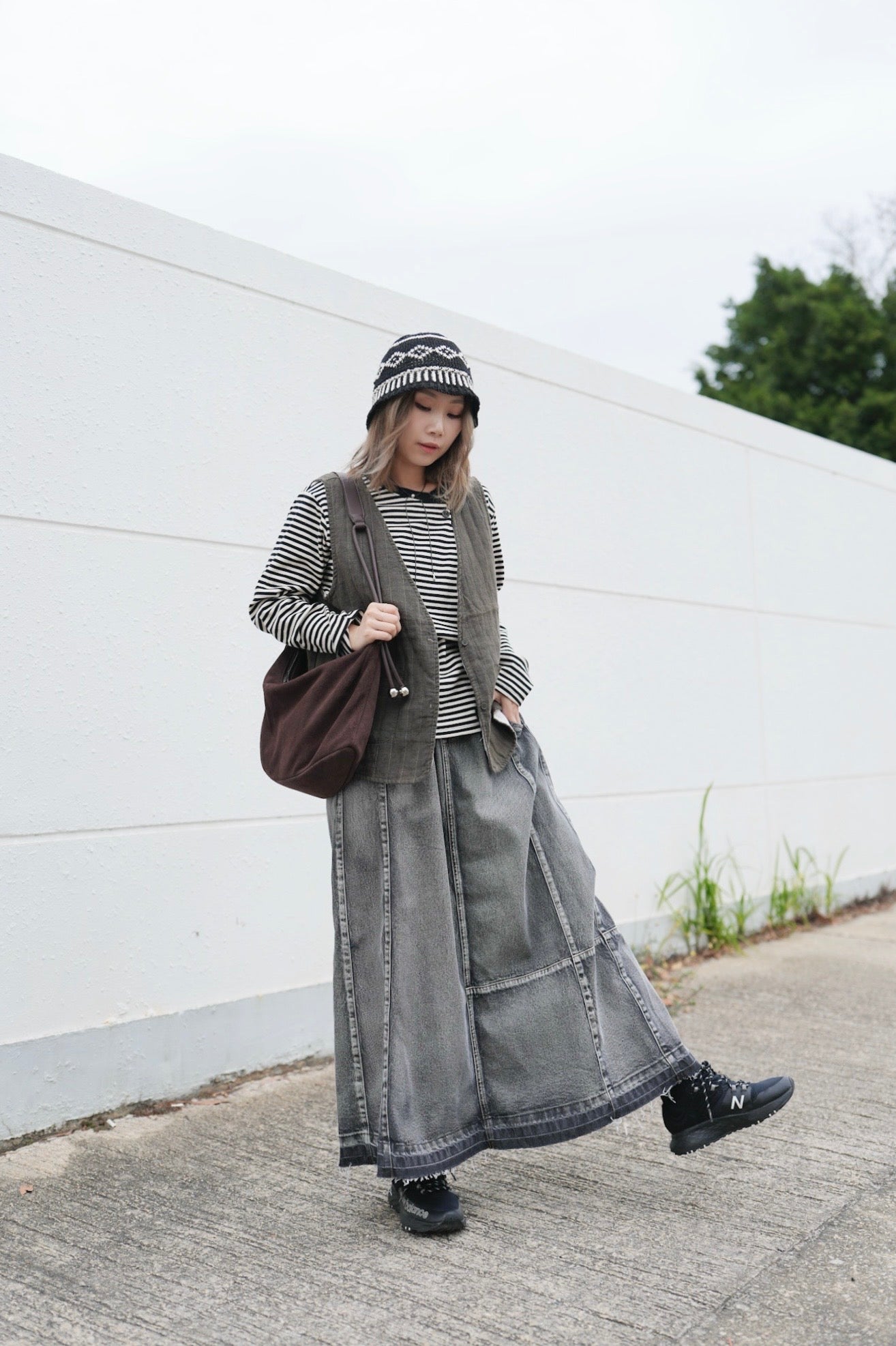 MZ611 LINEN STRIPED WORK VEST