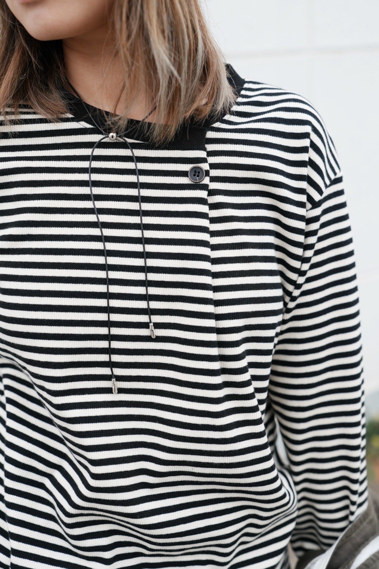 MZ619 ROUND NECK STRIPE TOP