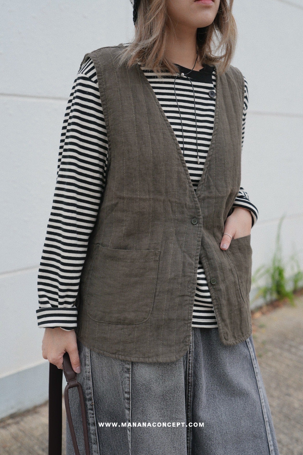 MZ619 ROUND NECK STRIPE TOP