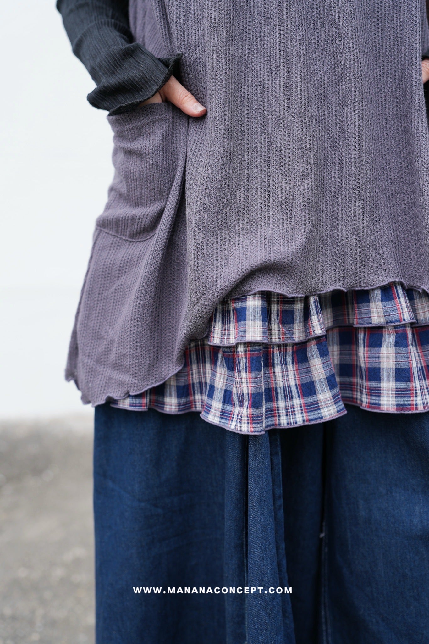 MZ622 LAYERED PLAID TANK TOP