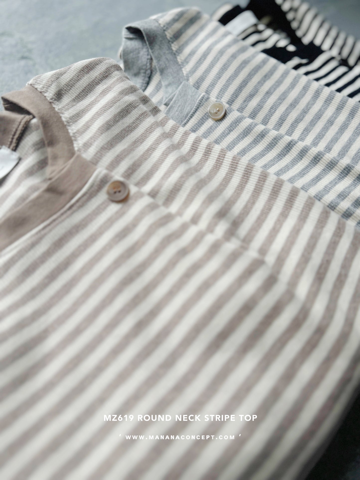 MZ619 ROUND NECK STRIPE TOP