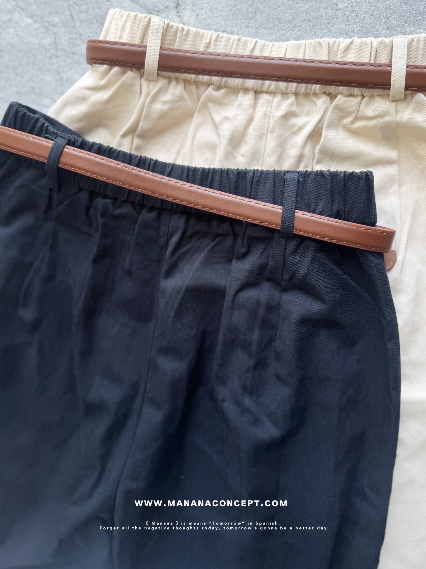 MZ621 WIDE LEG PANTS WITH BELT
