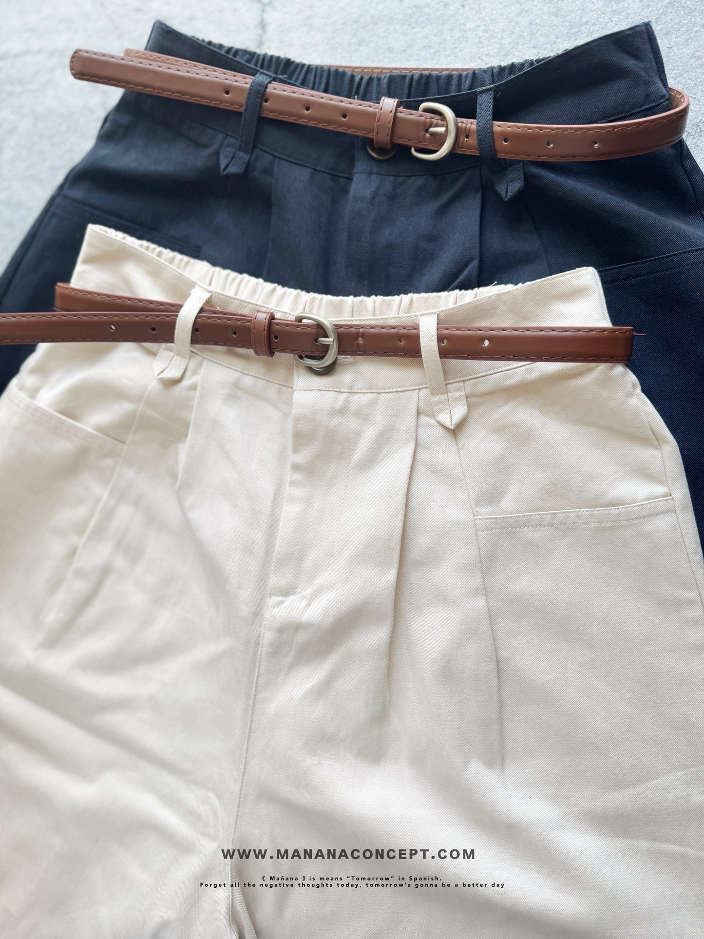 MZ621 WIDE LEG PANTS WITH BELT