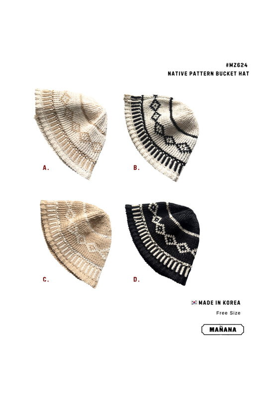 MZ624 NATIVE PATTERN BUCKET HAT