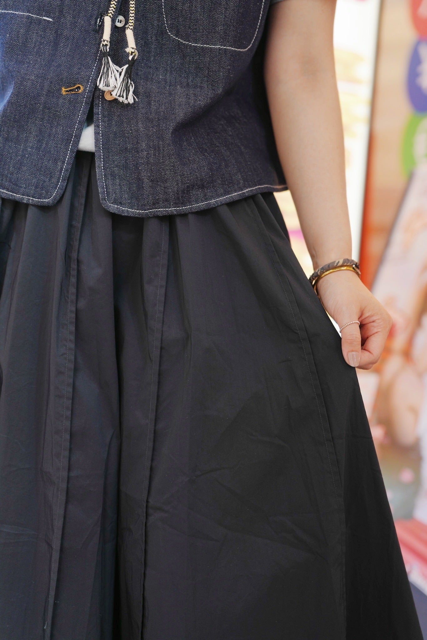 MZ758 POPLIN PLEATED SKIRT ( WITH LINING )