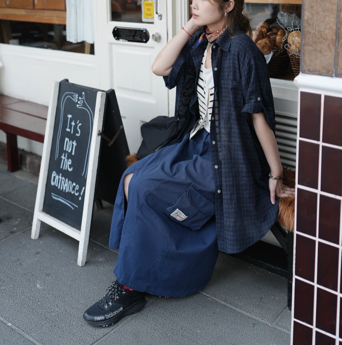 MZ755 LOOSE-FIT PLAID SHIRT