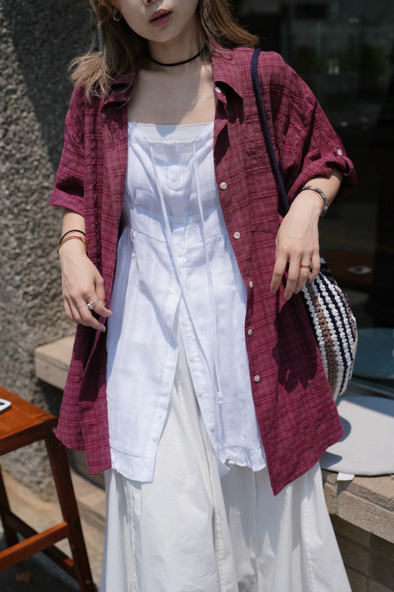 MZ755 LOOSE-FIT PLAID SHIRT
