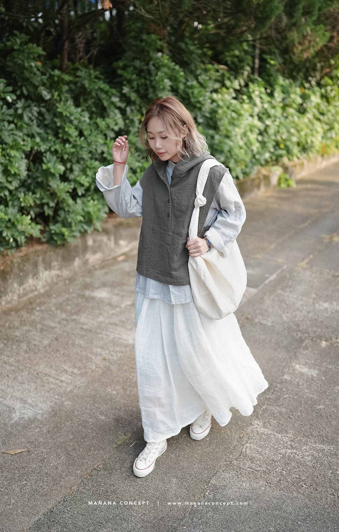 CA665 BASIC CREPE LINEN SKIRT