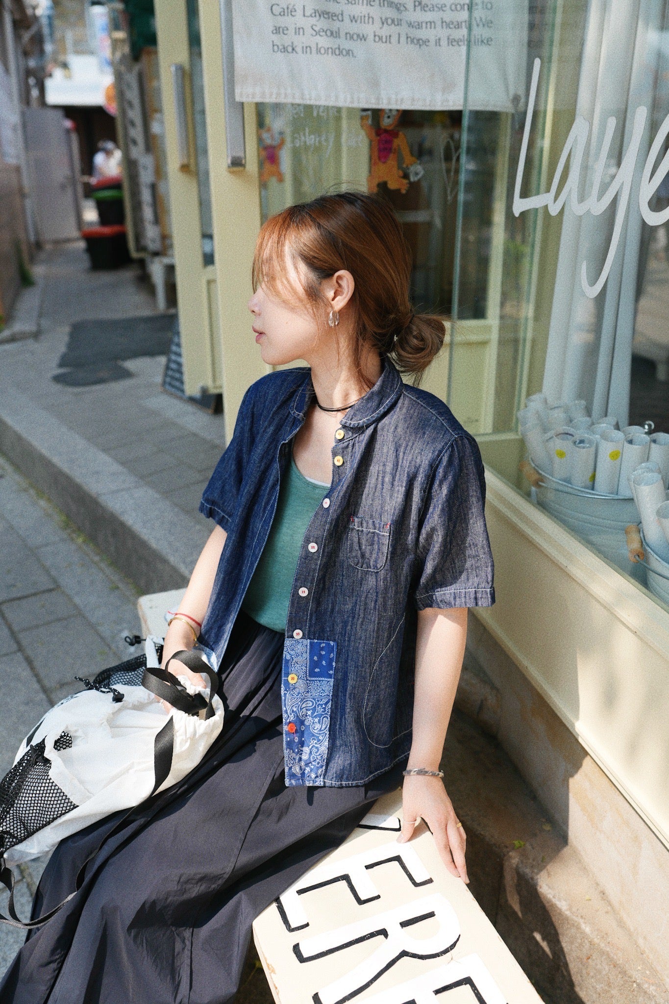 MZ773 PATCHED DENIM SHIRT