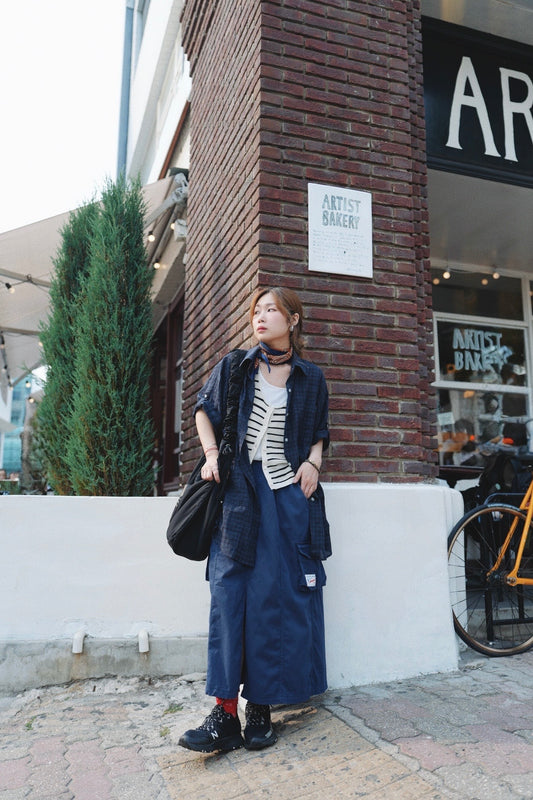 MZ755 LOOSE-FIT PLAID SHIRT