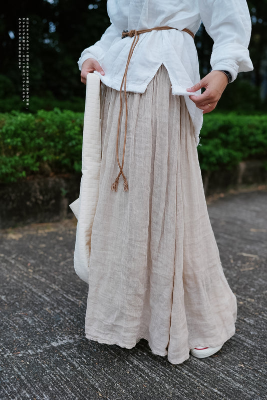 CA665 BASIC CREPE LINEN SKIRT