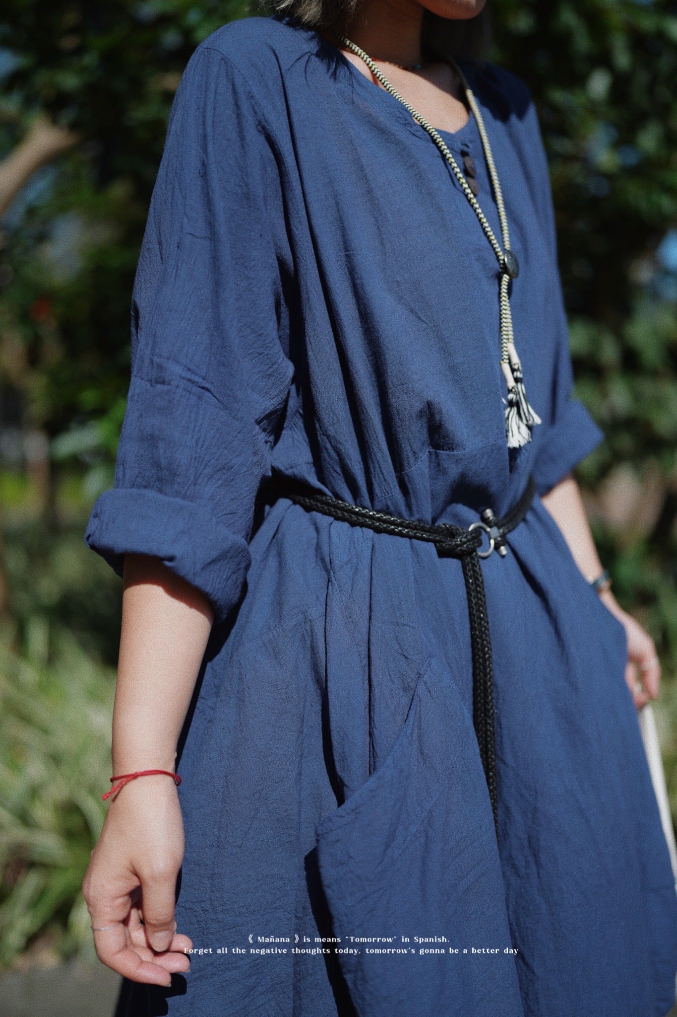 NA404 NATURAL COTTON POCKET DRESS