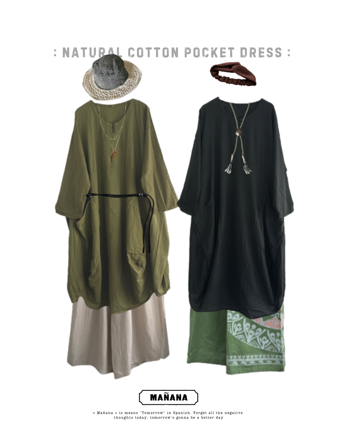 NA404 NATURAL COTTON POCKET DRESS