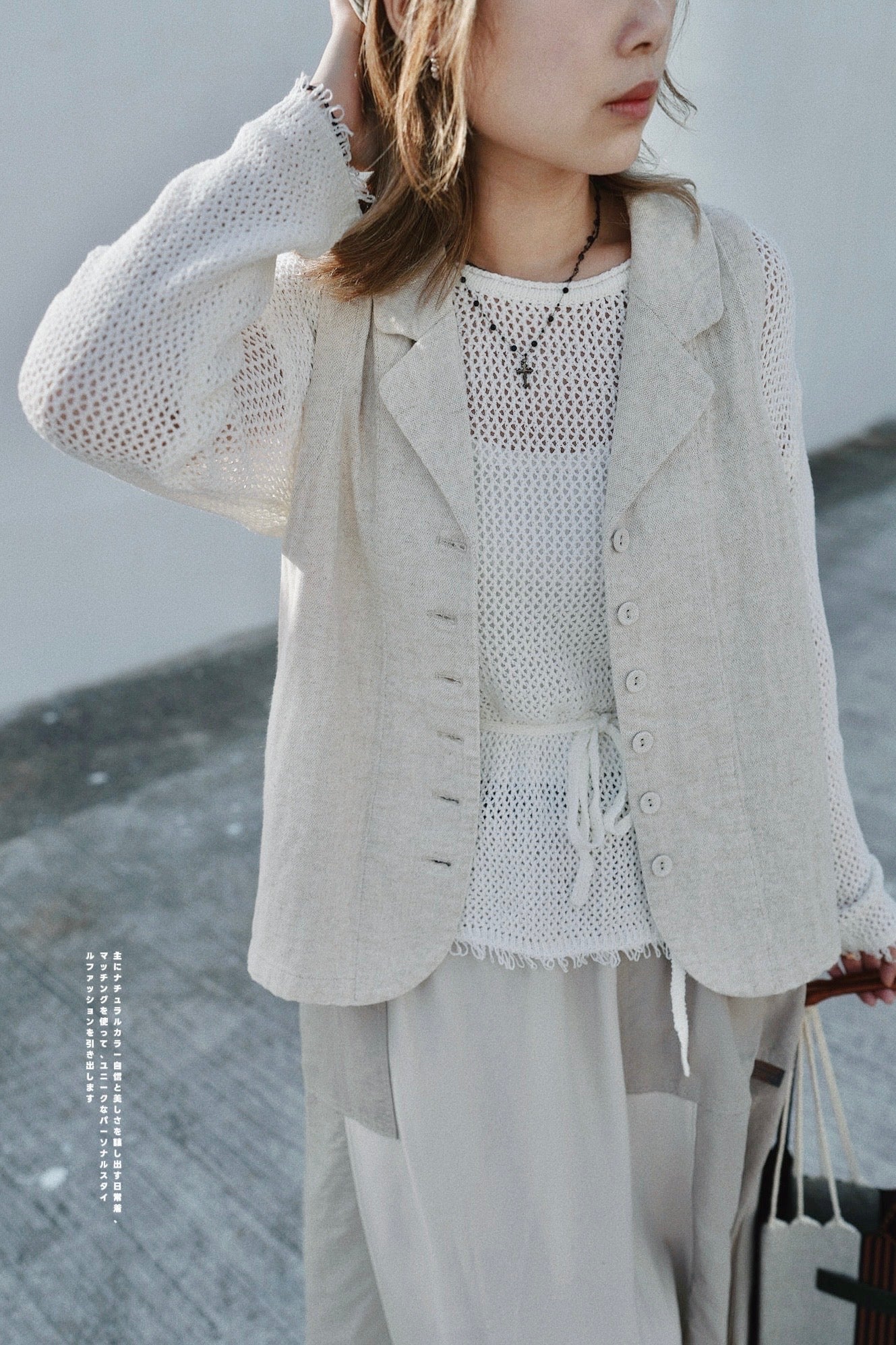 MZ634 DOUBLE LAYERED CROSS NECKLACE