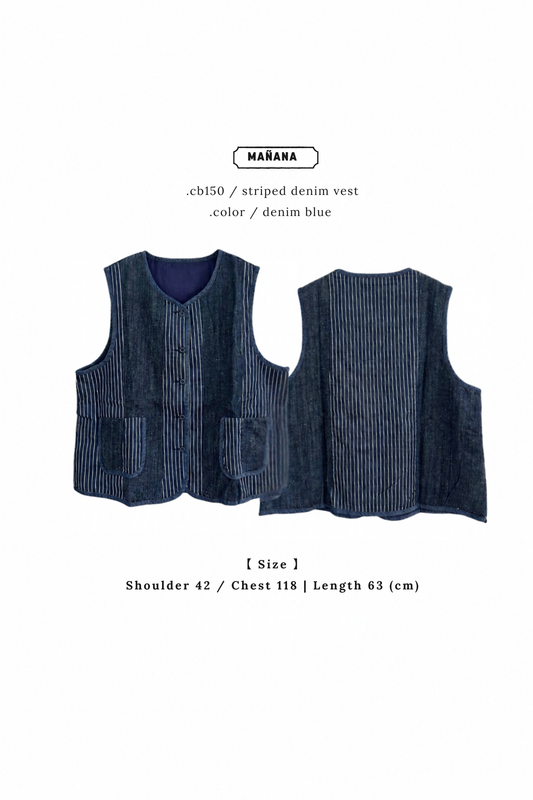CB150 STRIPED DENIM VEST
