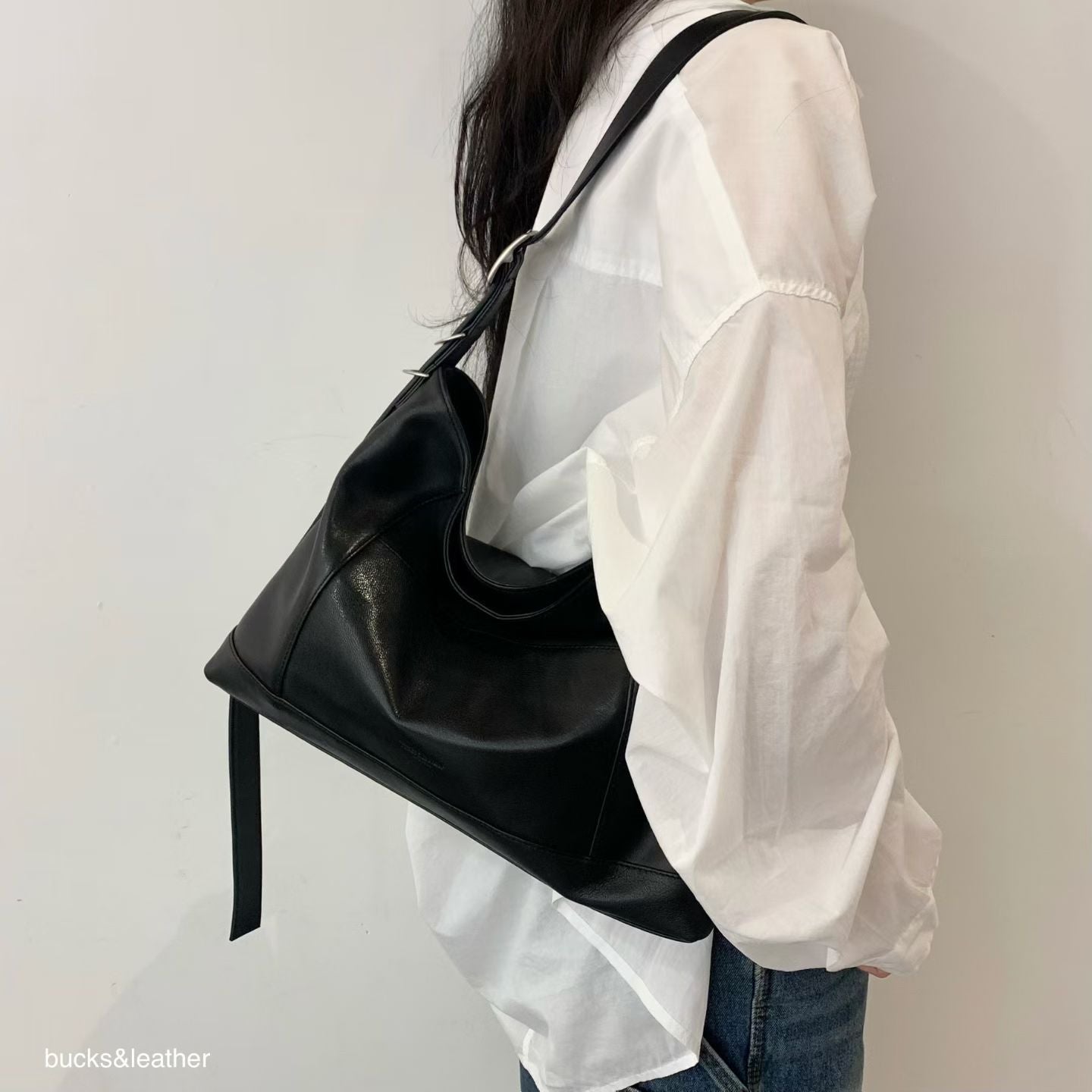MZ847 LEATHER SQUARE TOTE BAG / 5 COLORS