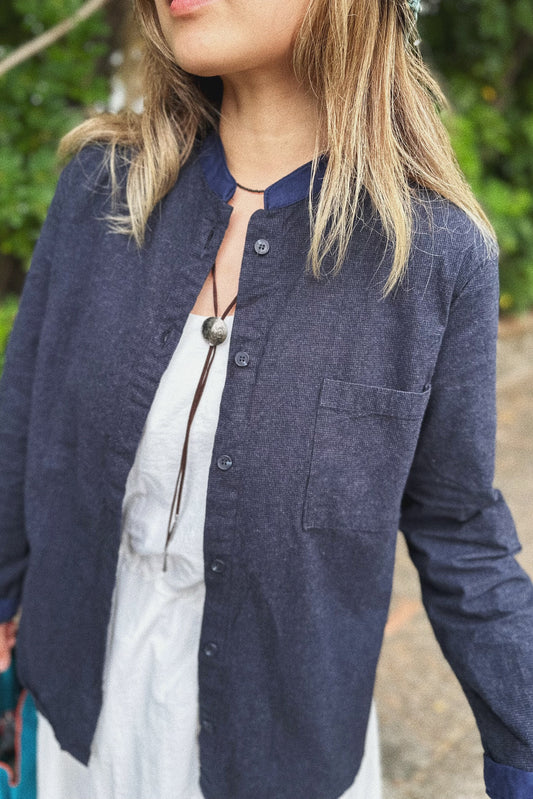 MZ-119 Contrasted Plaid Shirt