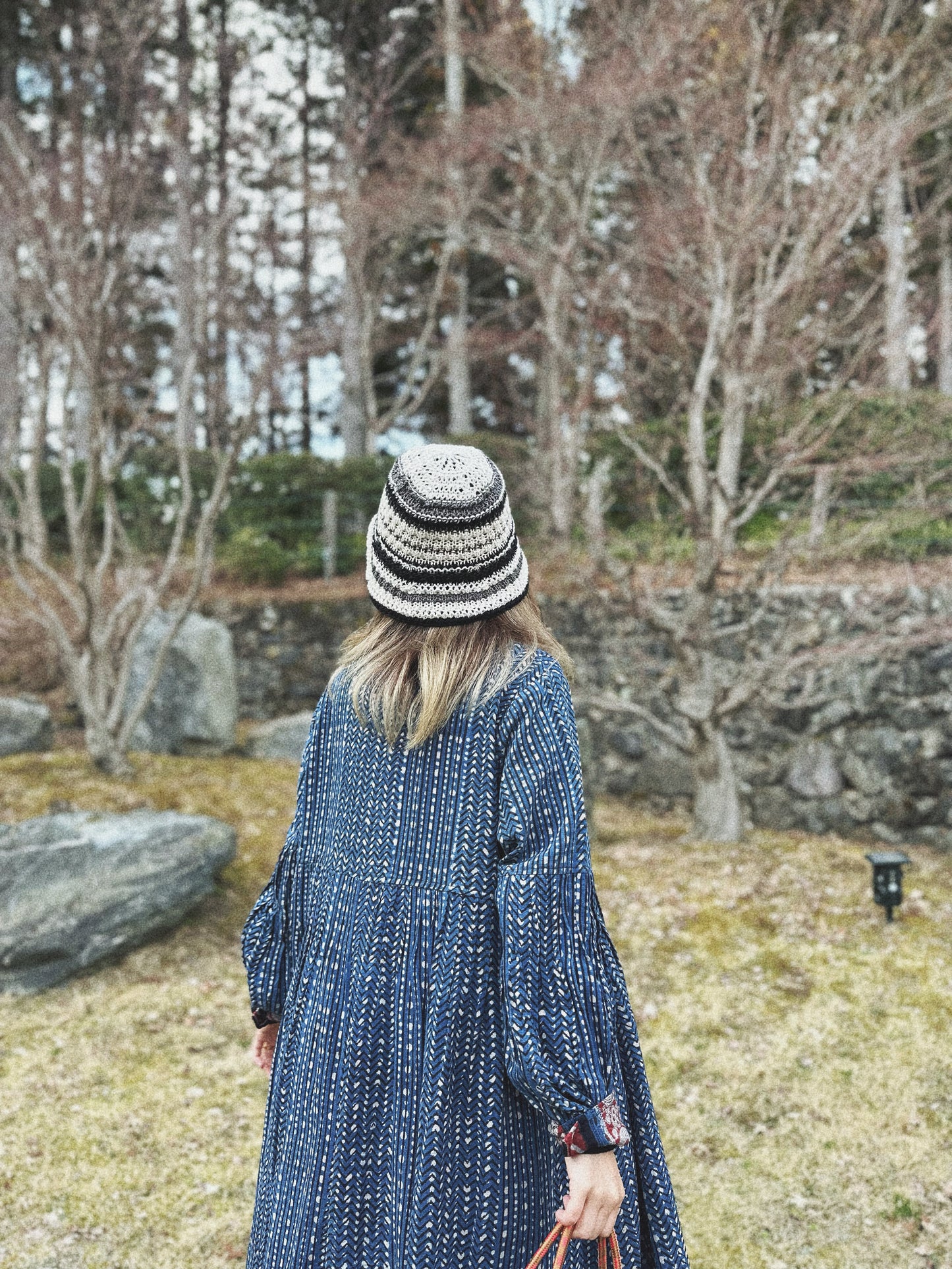 MZ115 INDIGO PATTERN SHIRT DRESS