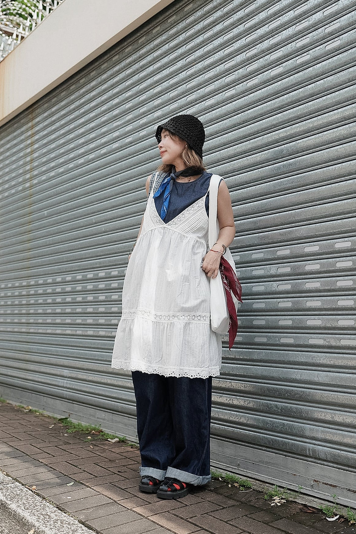 MB038 PLEATED SCARF TOTE BAG