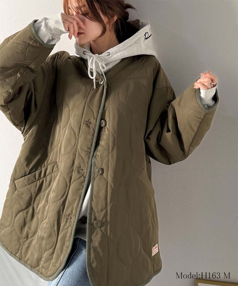 NA462 WAVY QUILTED MIDDLE COAT 【送$100】
