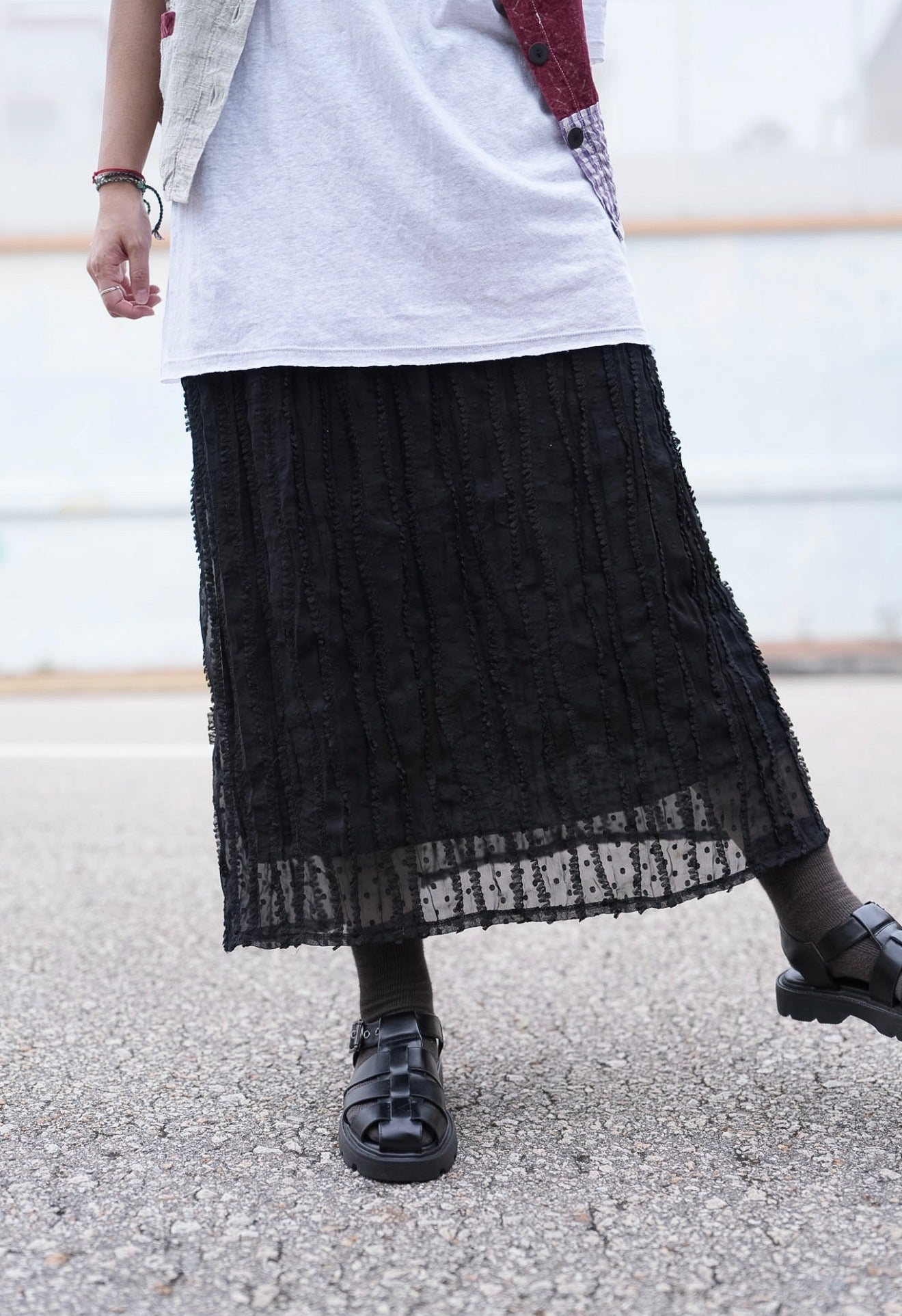 MB013 JACQUARD CLIP CHIFFON SKIRT
