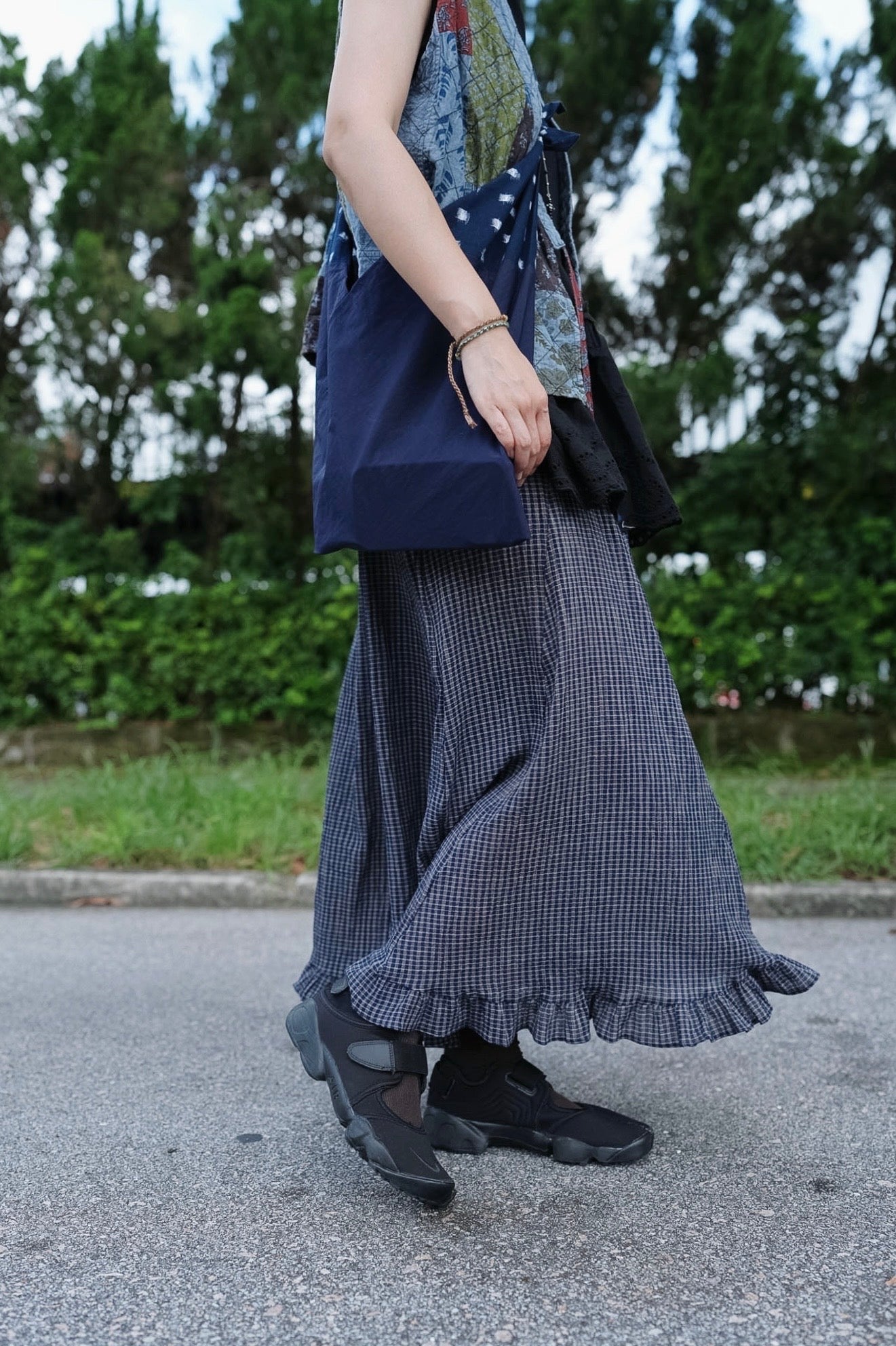 CB132 PLAID RUFFLE SKIRT