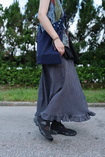 CB132 PLAID RUFFLE SKIRT