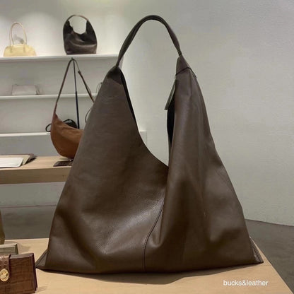 MZ838 ITALIAN LEATHER LARGE TOTE BAG / 2 COLORS