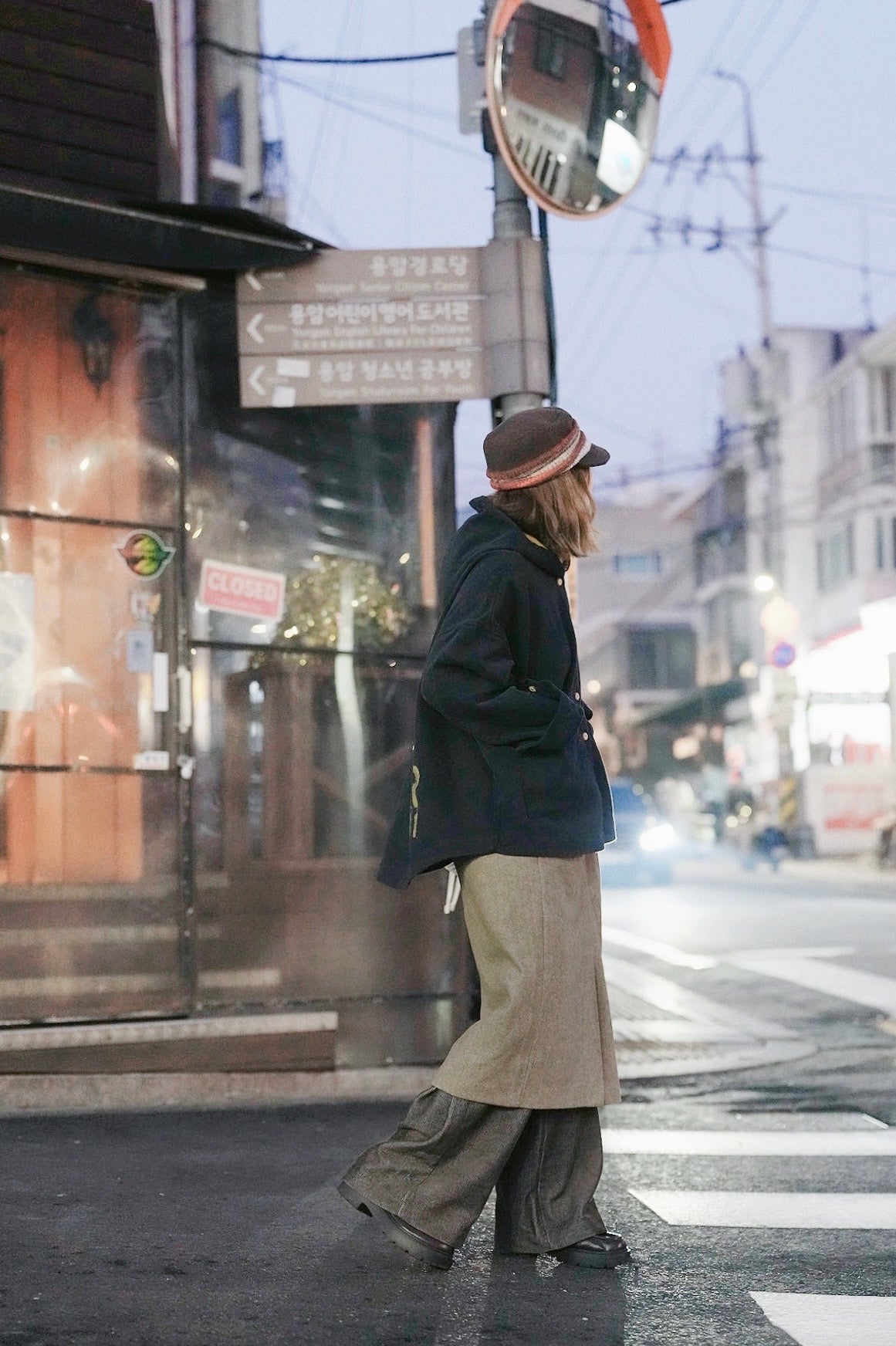 MZ938 DENIM TWILL BRUSHED HOODED COAT