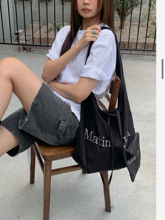 MATIN KIM - LOGO POINT ROUND ECOBAG