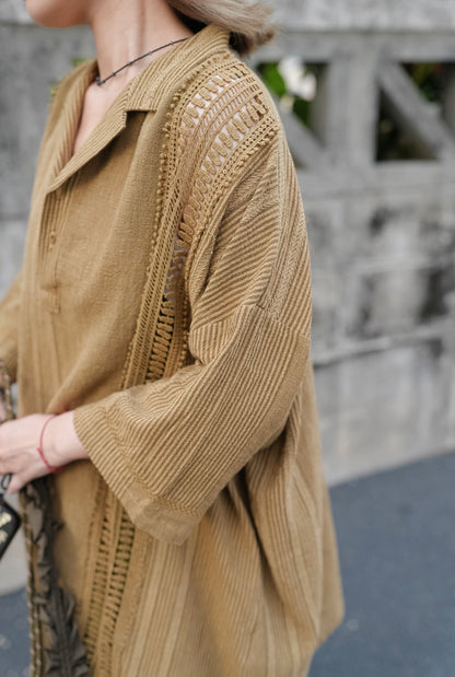 NA471 INDIAN WOVEN LACE PULLOVER