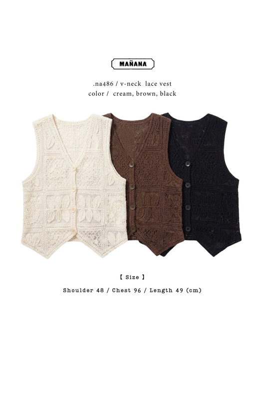 NA486 V-NECK LACE VEST