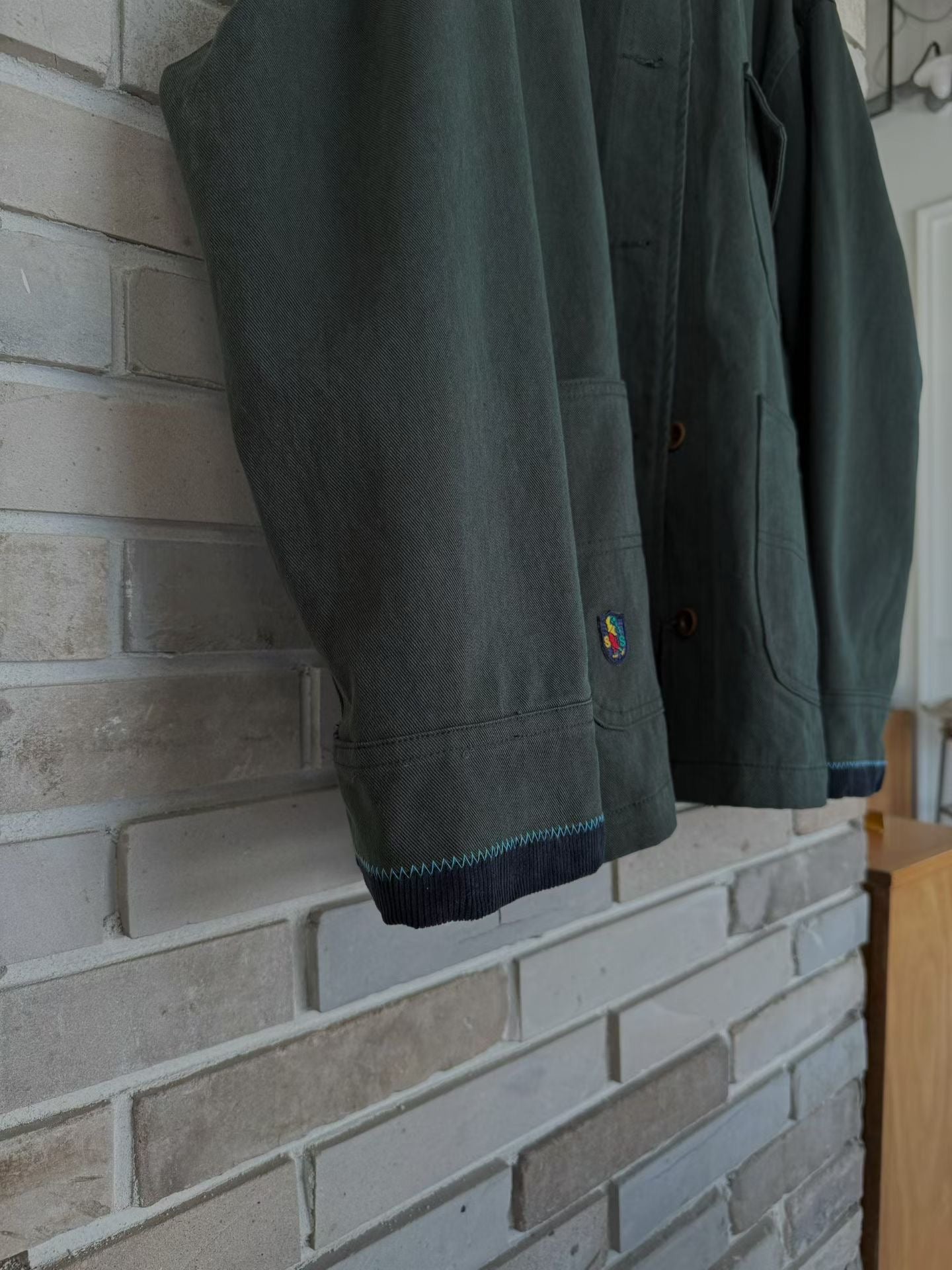 MZ848 CONTRASTED-COLLAR WORKER JACKET