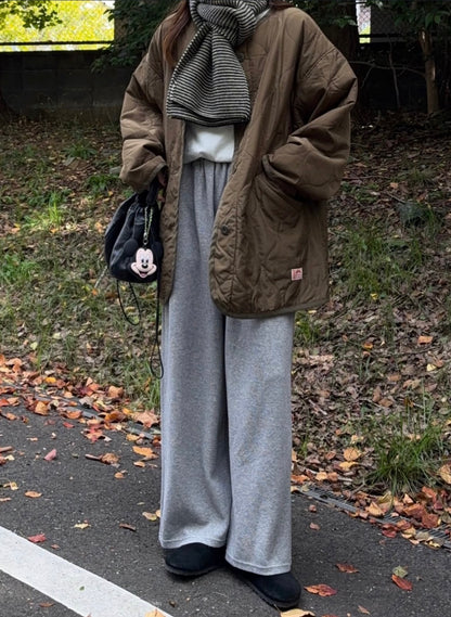 NA462 WAVY QUILTED MIDDLE COAT 【送$100】