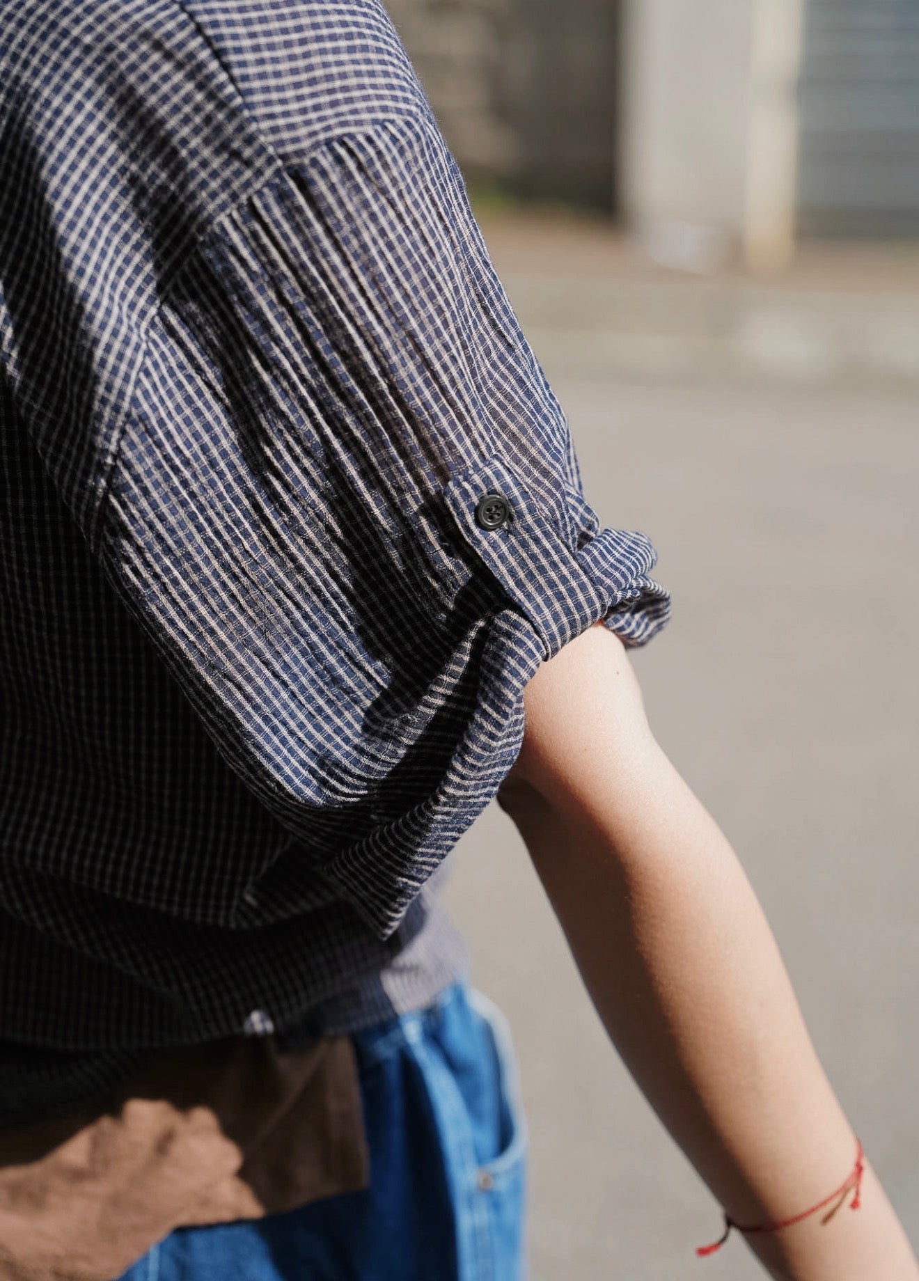 MB022 CREPE PLAID BLOUSE