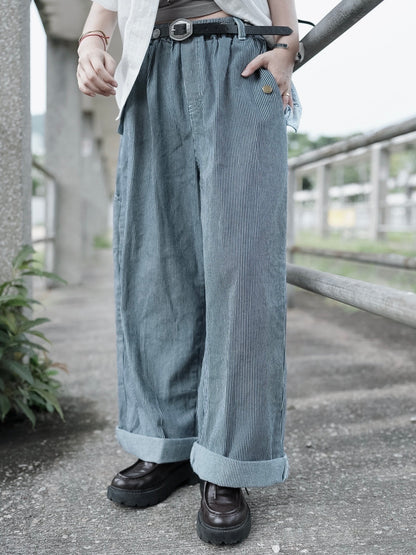 CB129 HICKORY STRIPE DENIM PANTS