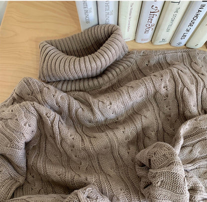 MZ594 CABLE-KNIT TURTLE NECK TOP 【 買2件減-$20 】