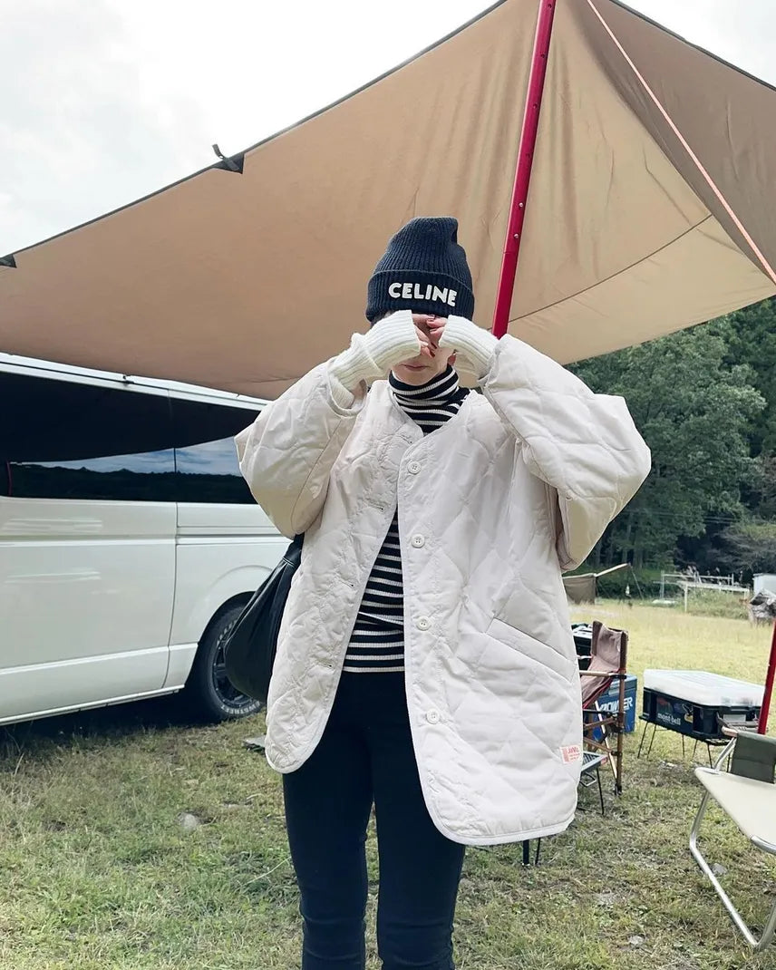 NA462 WAVY QUILTED MIDDLE COAT