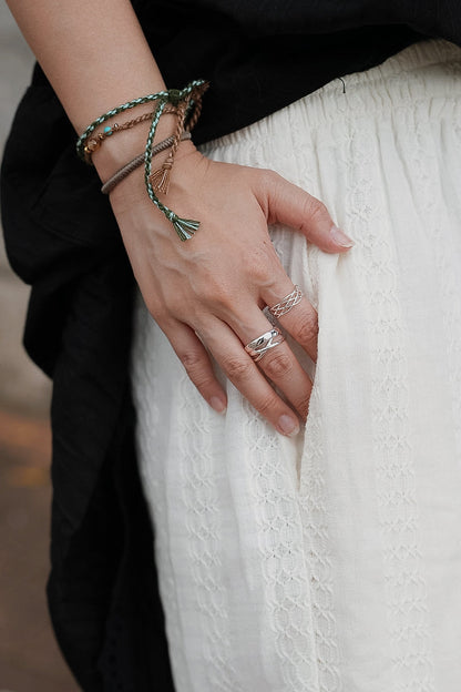 MB028 925 SILVER RING - CHLOÉ TWIST〔 L'Heure Bleue 〕