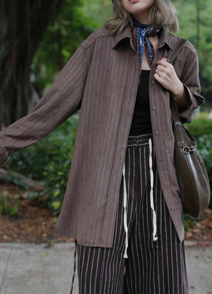 MZ903 SUEDE STRIPED SHIRT