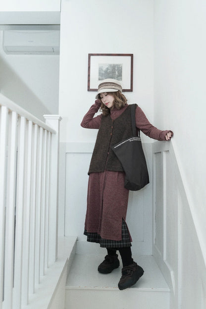 MZ919 WOOL SPLIT VEST TOP