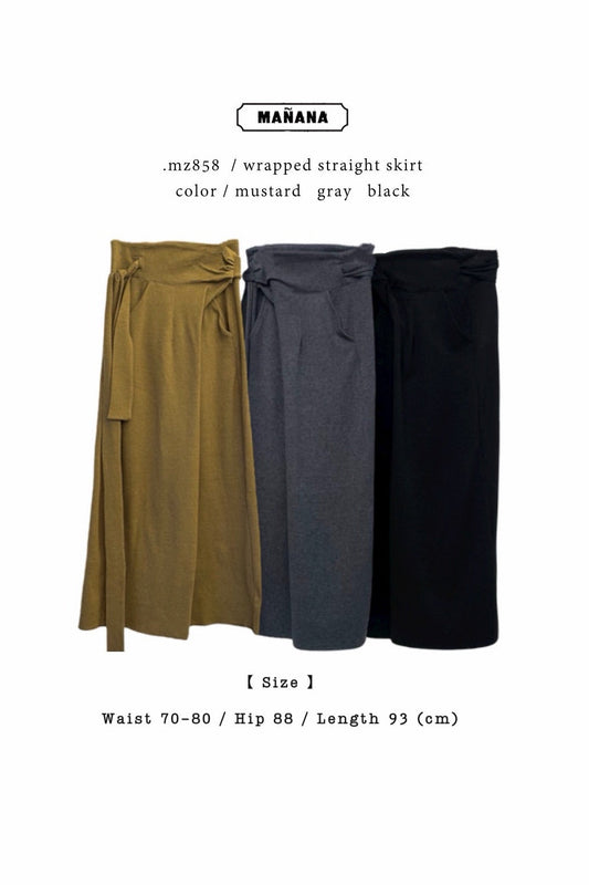 MZ858 WRAPPED STRAIGHT SKIRT