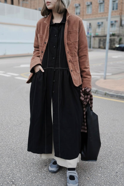 MZ892 STAND COLLAR CORDUROY JACKET