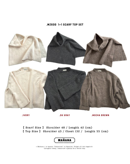 MZ600 1+1 SCARF TOP SET