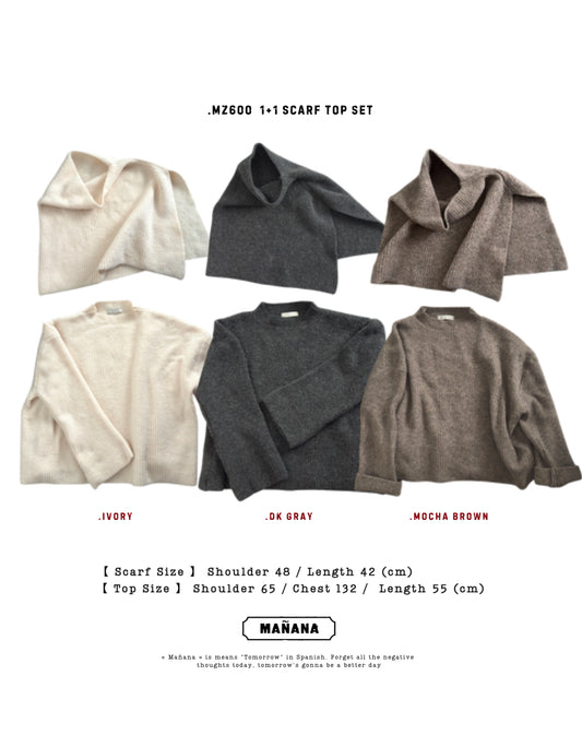 MZ600 1+1 SCARF TOP SET